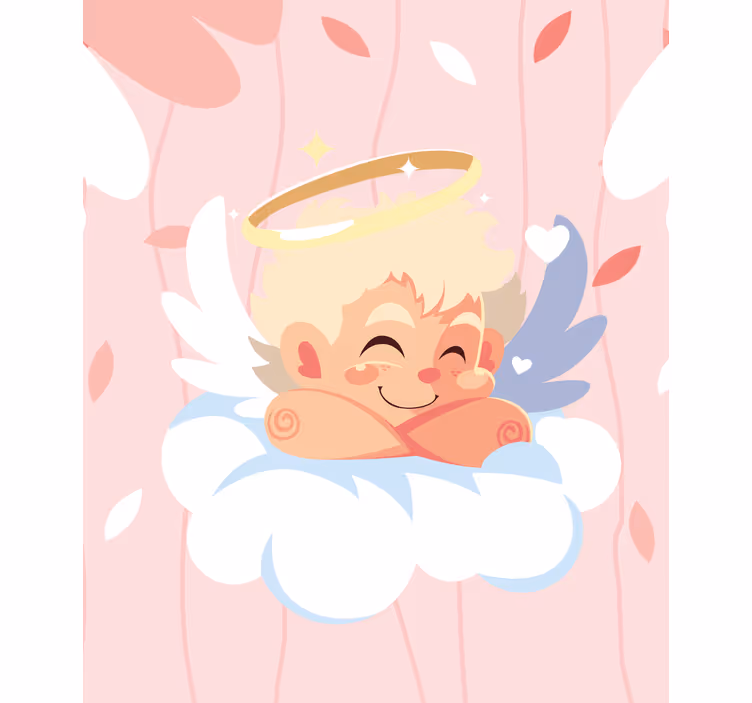 Estore de rolo divertidos personagem angelical fofo - TenStickers