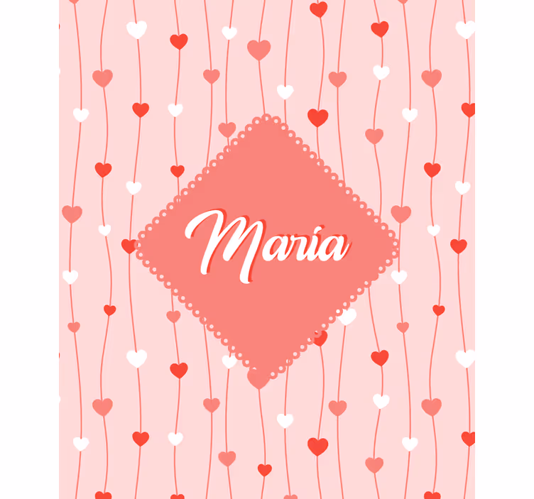 Estore de rolo romântico corações de amor com nome - TenStickers