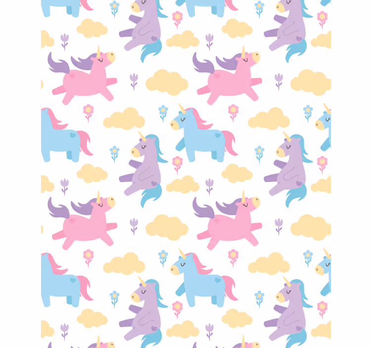 Estore de rolo infantil unicórnios e nuvens - TenStickers