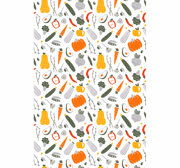 Estore de rolo frutas e verduras padrão vibrante colorido - TenStickers