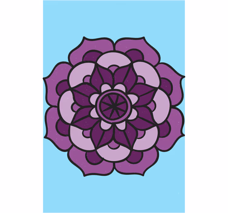Estore de rolo florais flor roxa intrincada - TenStickers
