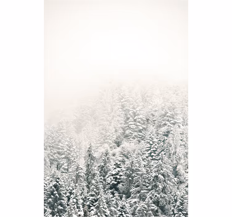 árvores cobertas de neve cortinas do quarto principal - TenStickers