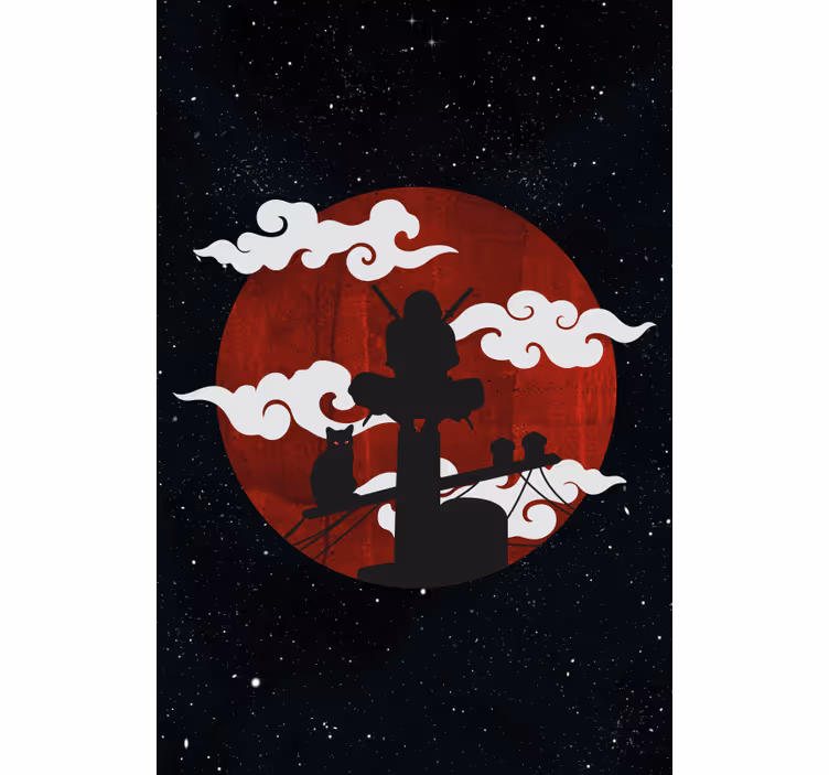 Estore de rolo original cena de silhueta de samurai - TenStickers