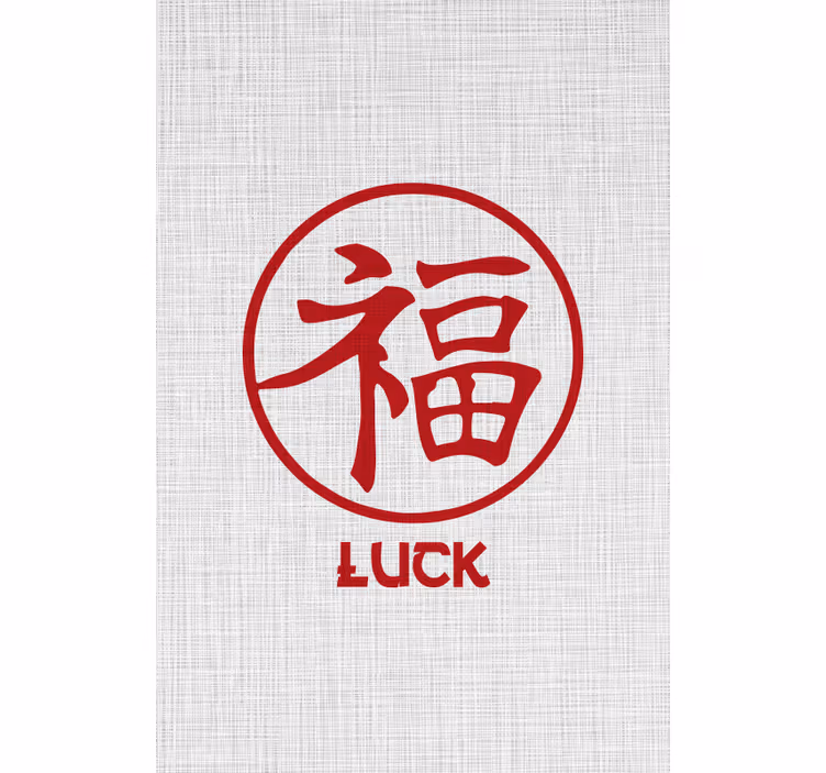 Estore de rolo com frases símbolo de sorte em vermelho - TenStickers