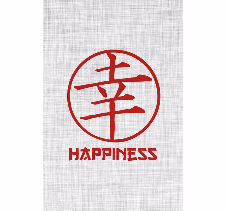 Estore de rolo com frases felicidade em japonês - TenStickers