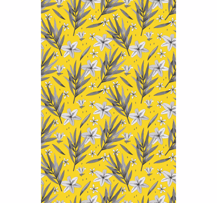 Padrão floral e estore amarelo original - TenStickers
