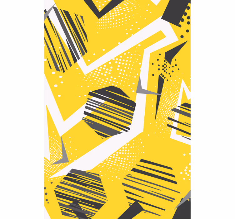 Estore de rolo modernos geometria dinâmica amarela - TenStickers