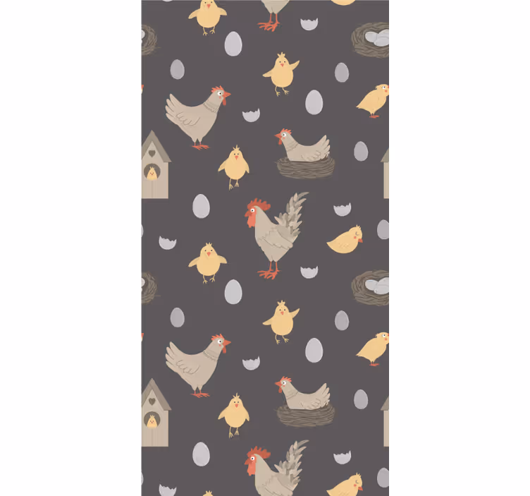 Estores de rolo de animais motivo de galinhas e ovos - TenStickers