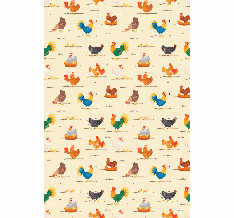 Estores de rolo de animais galinhas e galos - TenStickers
