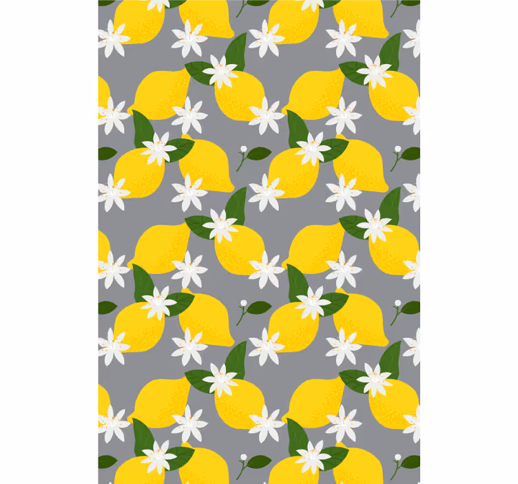 Limão amarelo em frutas cinzas e cortinas de vegetais - TenStickers