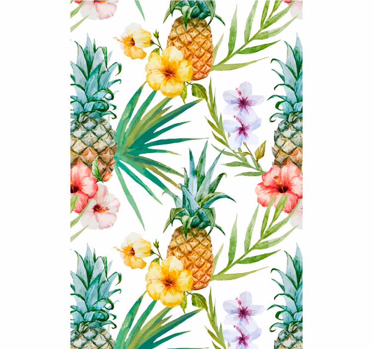 Abacaxi pintado com cortina de frutas e vegetais - TenStickers