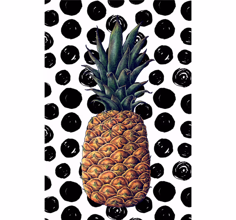 Estore de rolo frutas e verduras abacaxi com bolinhas - TenStickers