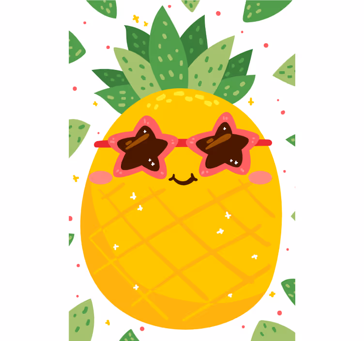 Abacaxi com cegueira rosa de frutas e vegetais - TenStickers