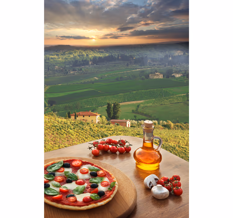 Estore de rolo frutas e verduras paisagem culinária italiana - TenStickers