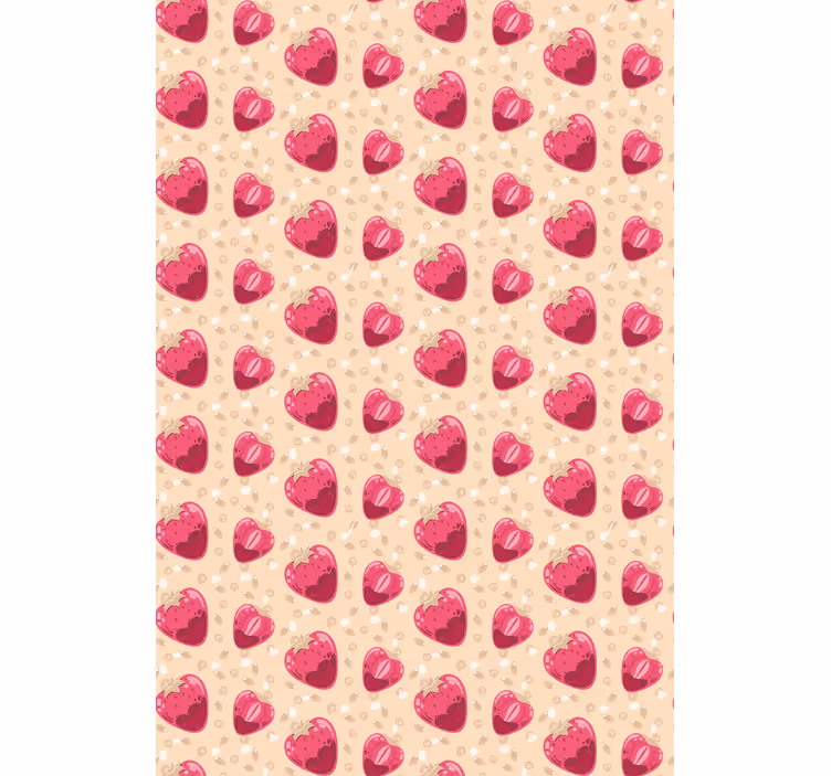 Estore de rolo frutas e verduras padrão coração de morango - TenStickers