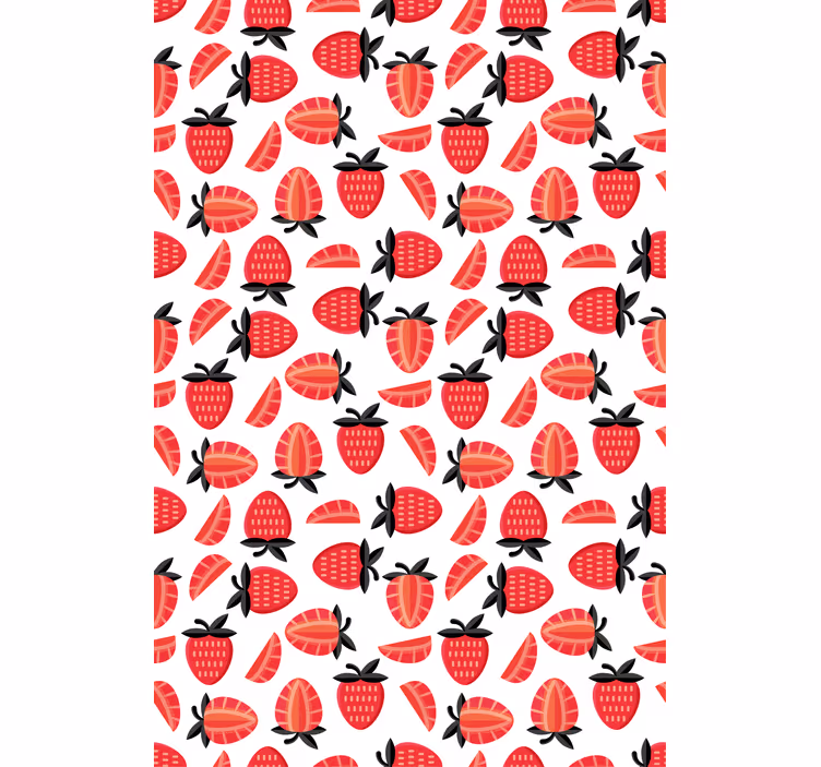 Estore de rolo frutas e verduras padrão de fatia de morango - TenStickers