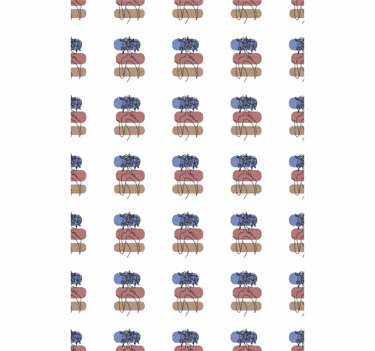 Estore de rolo florais design de mulher geométrica - TenStickers