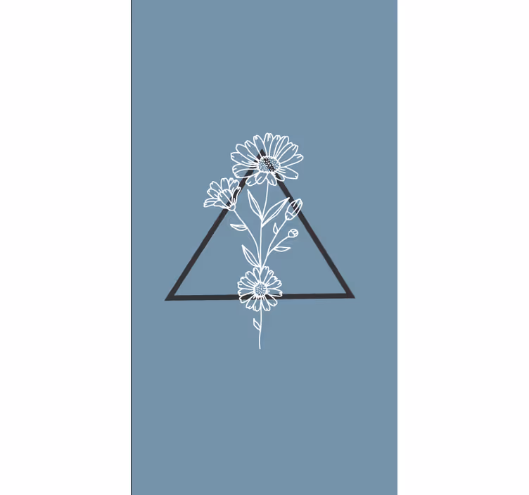 Estore de rolo flores e plantas motivo triangular elegante - TenStickers
