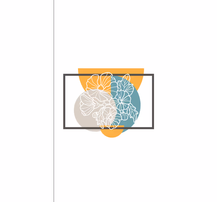 Estore de rolo flores e plantas quadro abstrato minimalista - TenStickers