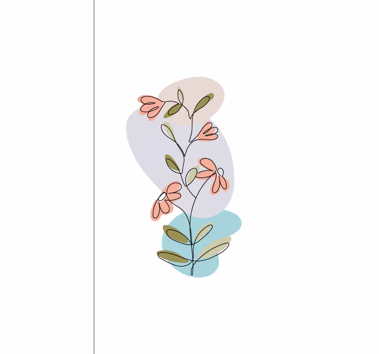 Estore de rolo flores e plantas caules florais encantadores - TenStickers
