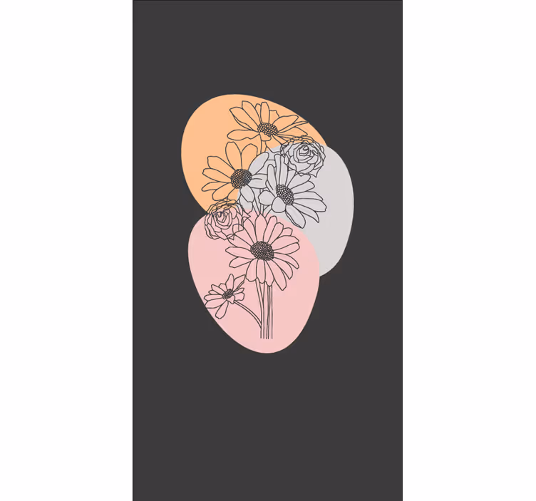 Estore de rolo flores e plantas com padrões abstratos - TenStickers