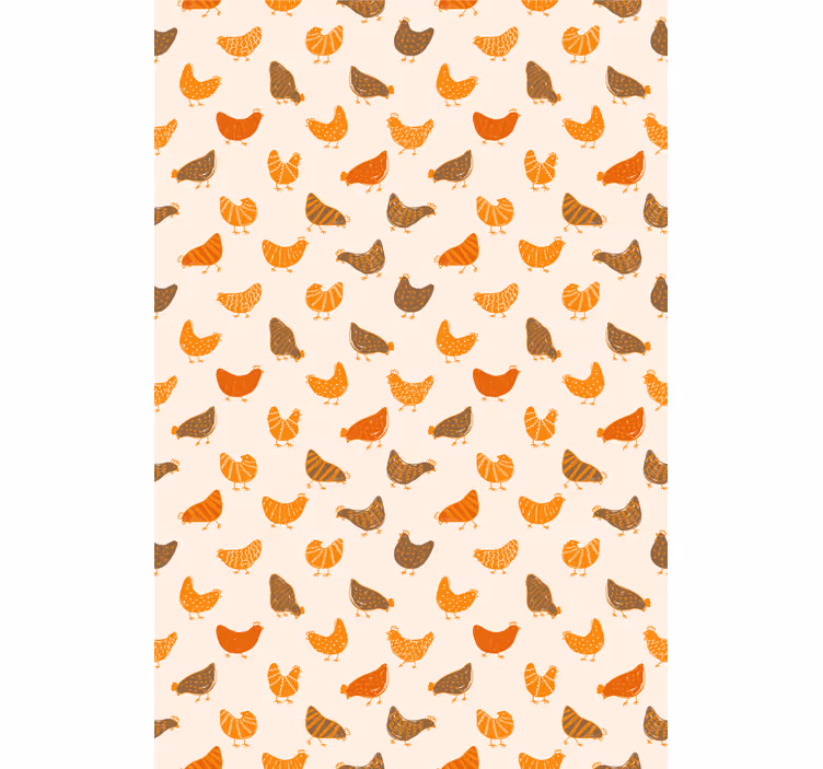 Estor animal com padrão de pássaro laranja e marrom - TenStickers