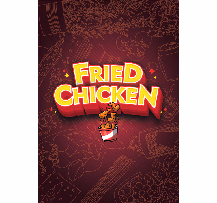 Estore de rolo com frases delícia de frango frito - TenStickers