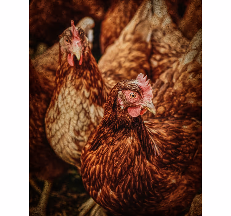 Estore de rolo animais variados galinhas de fazenda rústica - TenStickers