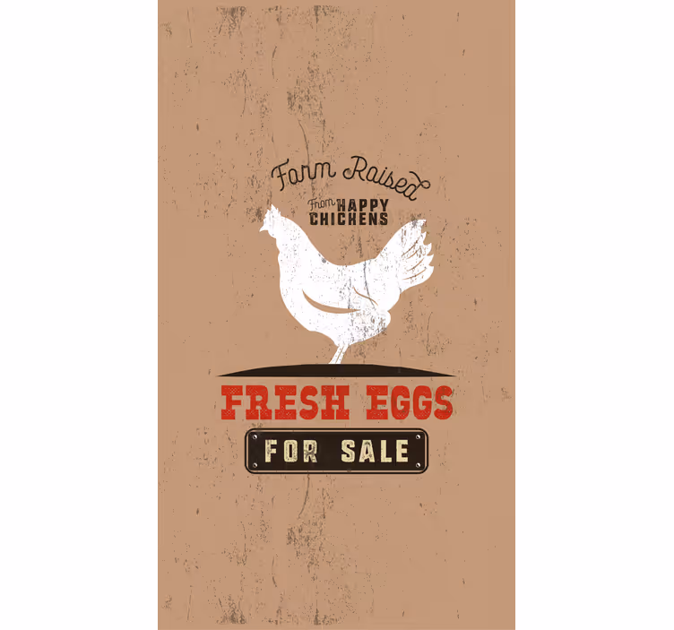 Ovos frescos branco frango vários animais cegos - TenStickers