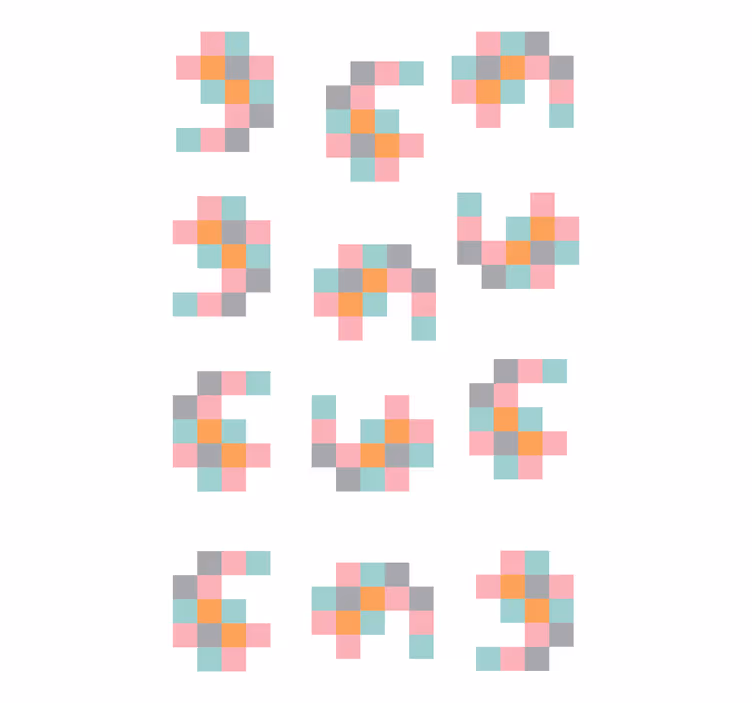 Estore de rolo original padrões geométricos pixelados - TenStickers
