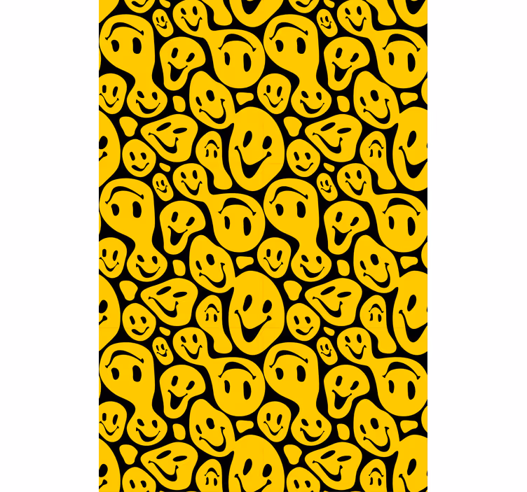 Estore de rolo divertidos padrão de rosto sorridente - TenStickers