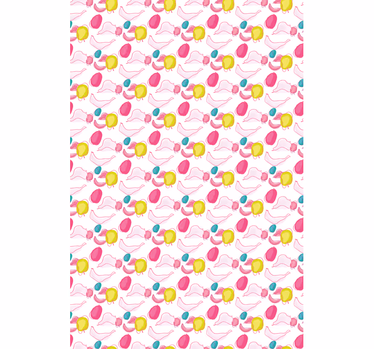Cortina geométrica colorida de frutas e vegetais - TenStickers