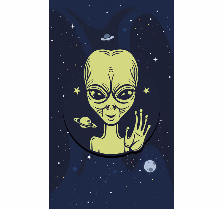 Alienígena fofo acenando estor original - TenStickers