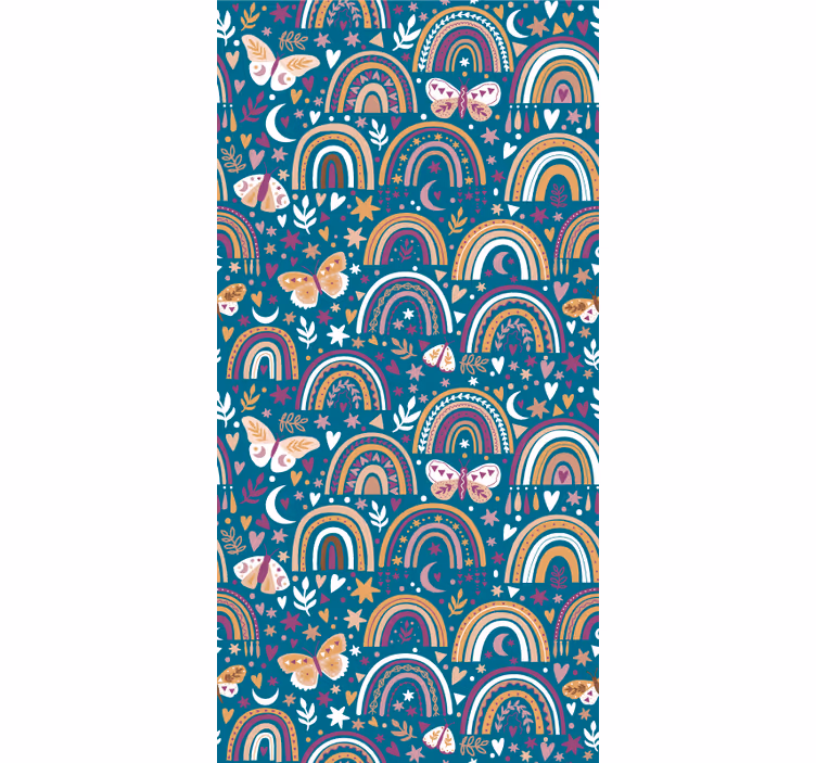 Estore de rolo infantil arco-íris e borboletas coloridas - TenStickers