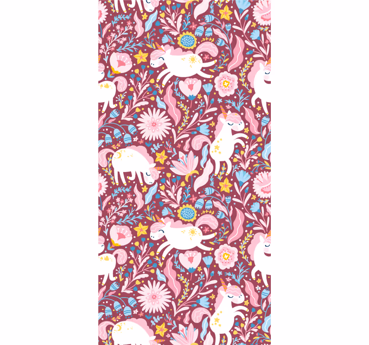 Lindo unicórnio padrão animal crianças cegas - TenStickers