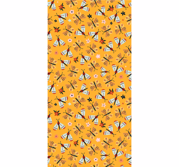 Estore de rolo borboleta design tradicional amarelo - TenStickers