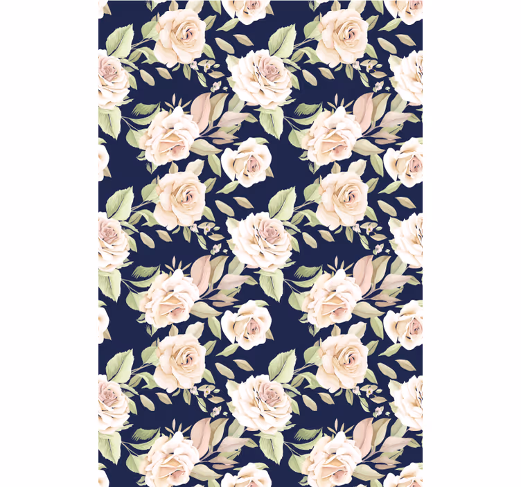 Estore de rolo flores e plantas padrão floral de rosas - TenStickers