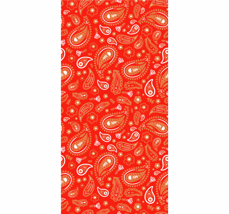 Estore de rolo florais padrão paisley vermelho - TenStickers