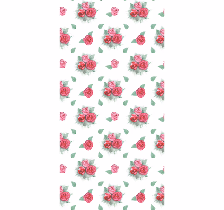 Estore de rolo flores e plantas rosas com folhas - TenStickers