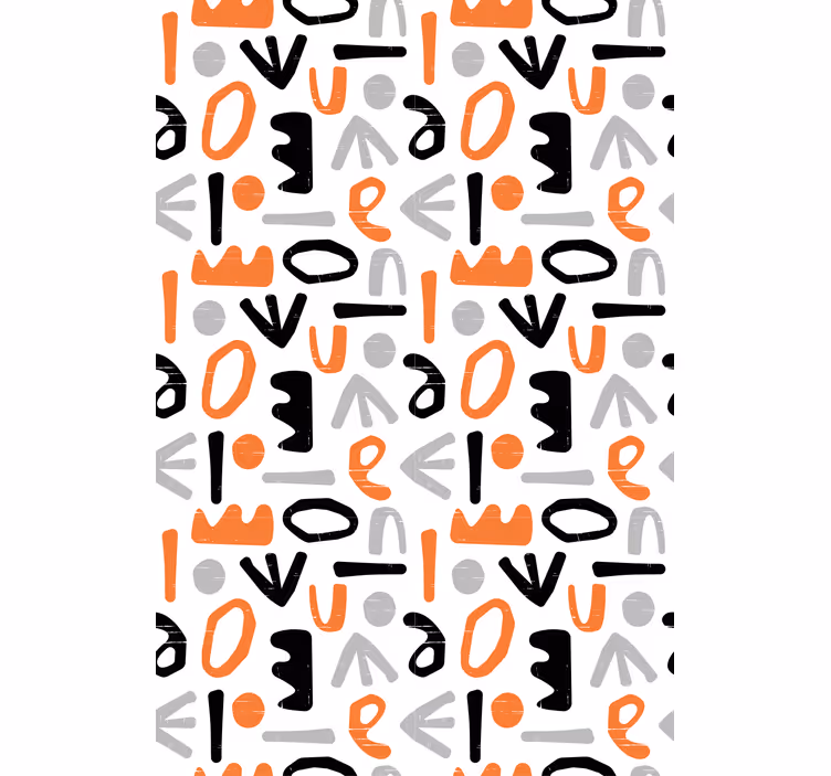 Estore de rolo com frases letras geométricas - TenStickers