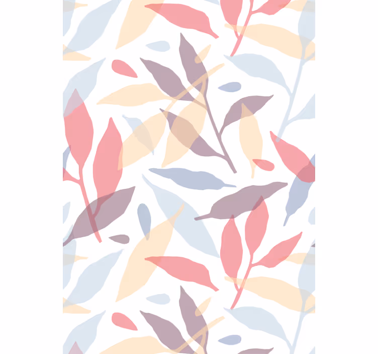 Folhas coloridas com padrão de flores e plantas cegas - TenStickers