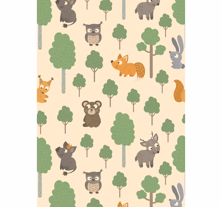 Estore de rolo infantil criaturinhas da floresta - TenStickers