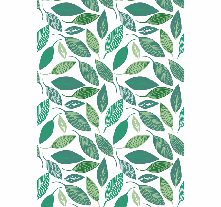 Estore de rolo flores e plantas folhas verdes vivas - TenStickers