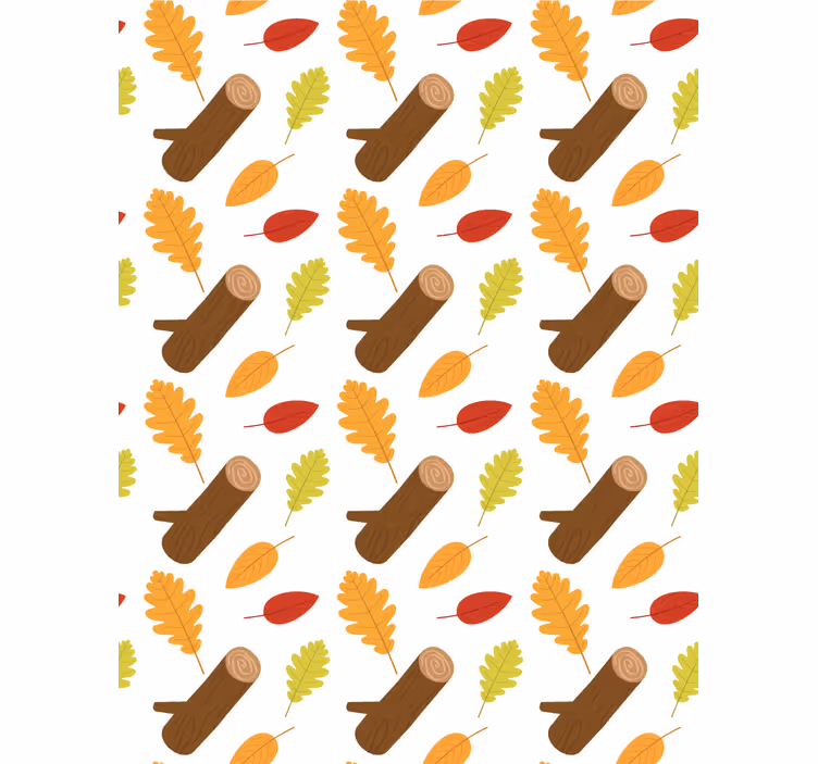 Estore de rolo flores e plantas padrão folhas de outono - TenStickers
