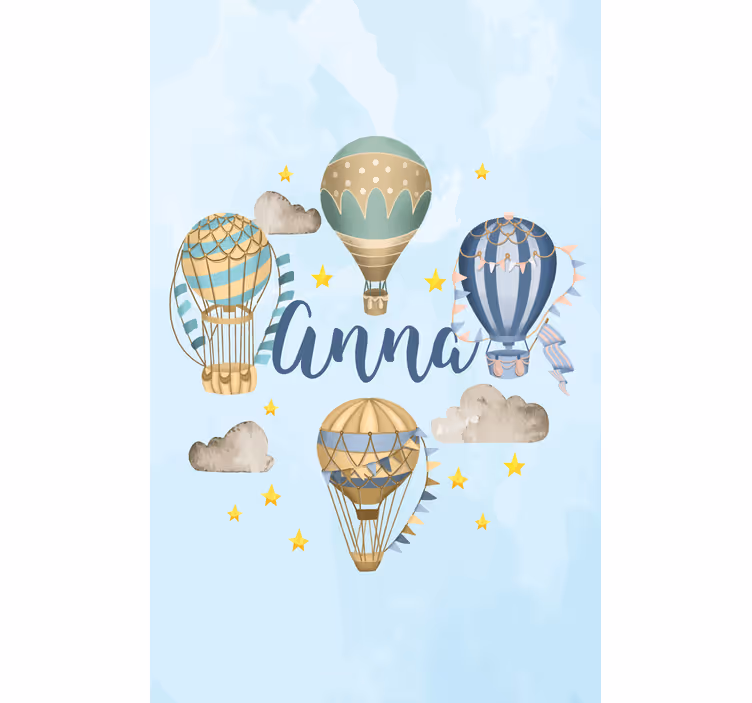 Estore de rolo personalizável balões de ar quente com nome - TenStickers