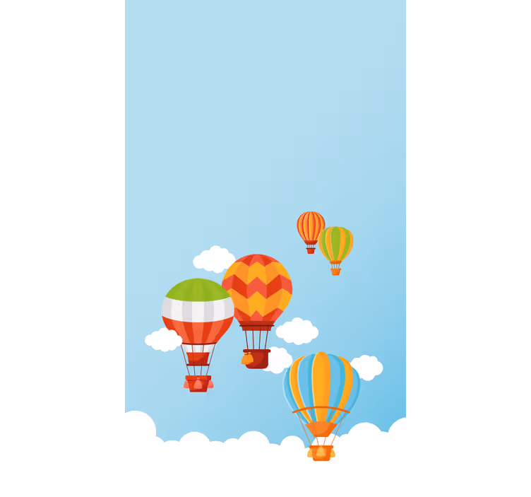 Estore de rolo infantil balões de ar quente coloridos - TenStickers