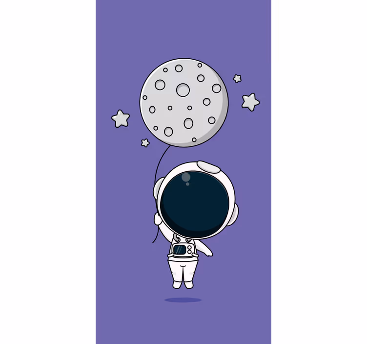 Estore de rolo divertidos astronauta segurando a lua - TenStickers
