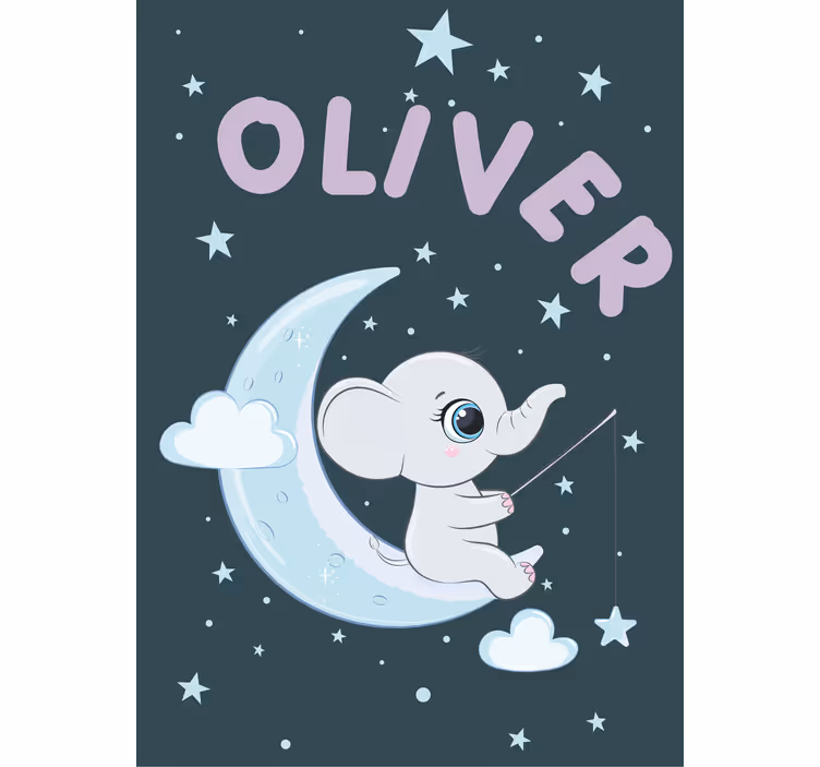 Elefante e estrelas cortina de janela impressa personalizada - TenStickers
