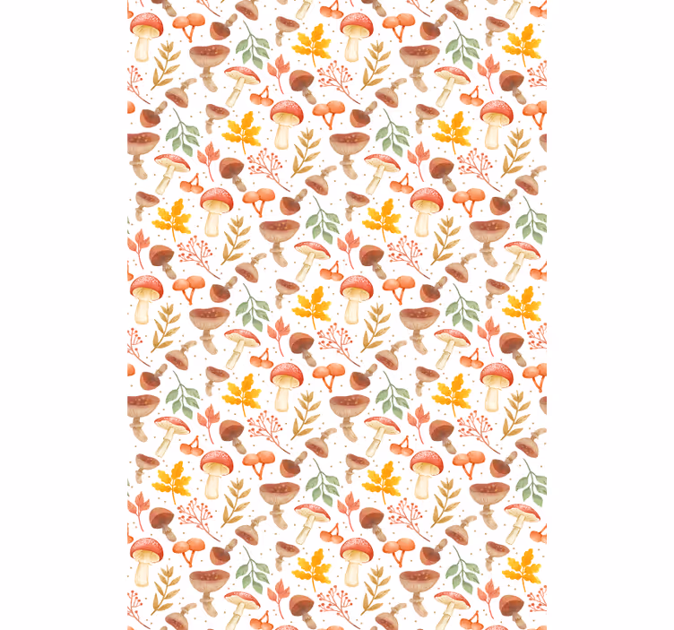 Cortina de cozinha pintada à mão com padrão de cogumelo - TenStickers