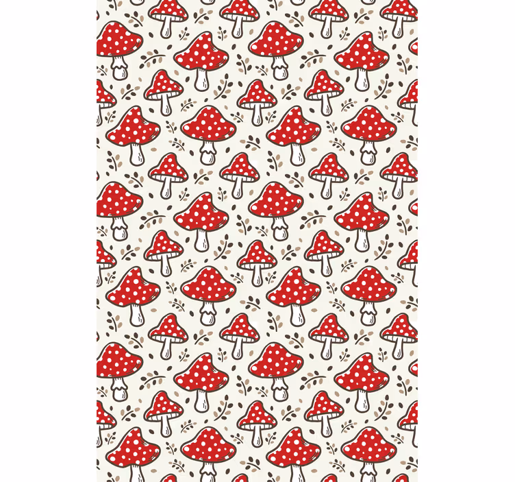 Cortina de cozinha moderna colorida com padrão de cogumelo - TenStickers